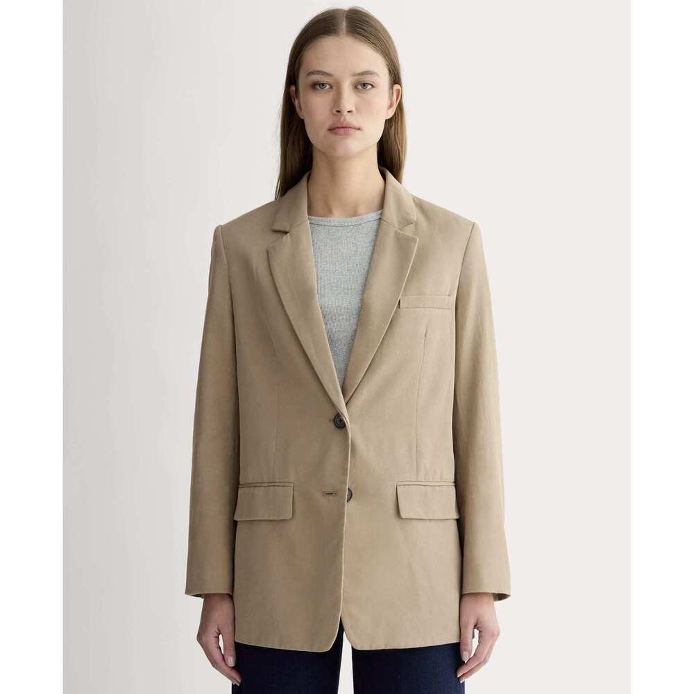 Everlane Oversized Blazer in Buttersmooth in Ash Brown